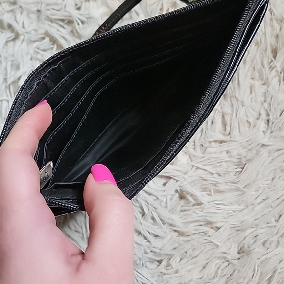 Coach Wristlet Mini Purse Clutch Wrislet Bag Black C Logo Silver Tone Hardware - Picture 7 of 14